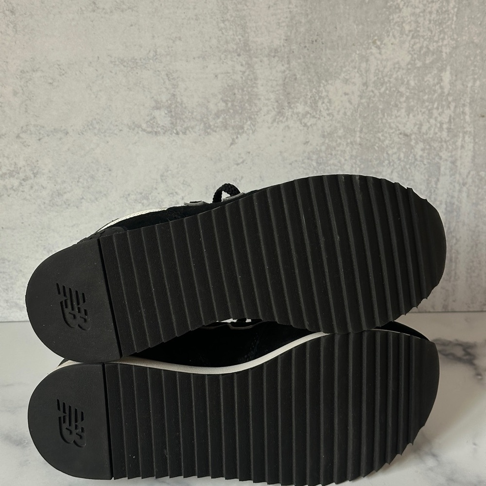 New Balance 574 Black and White Platform Sneakers - Picture 9 of 10